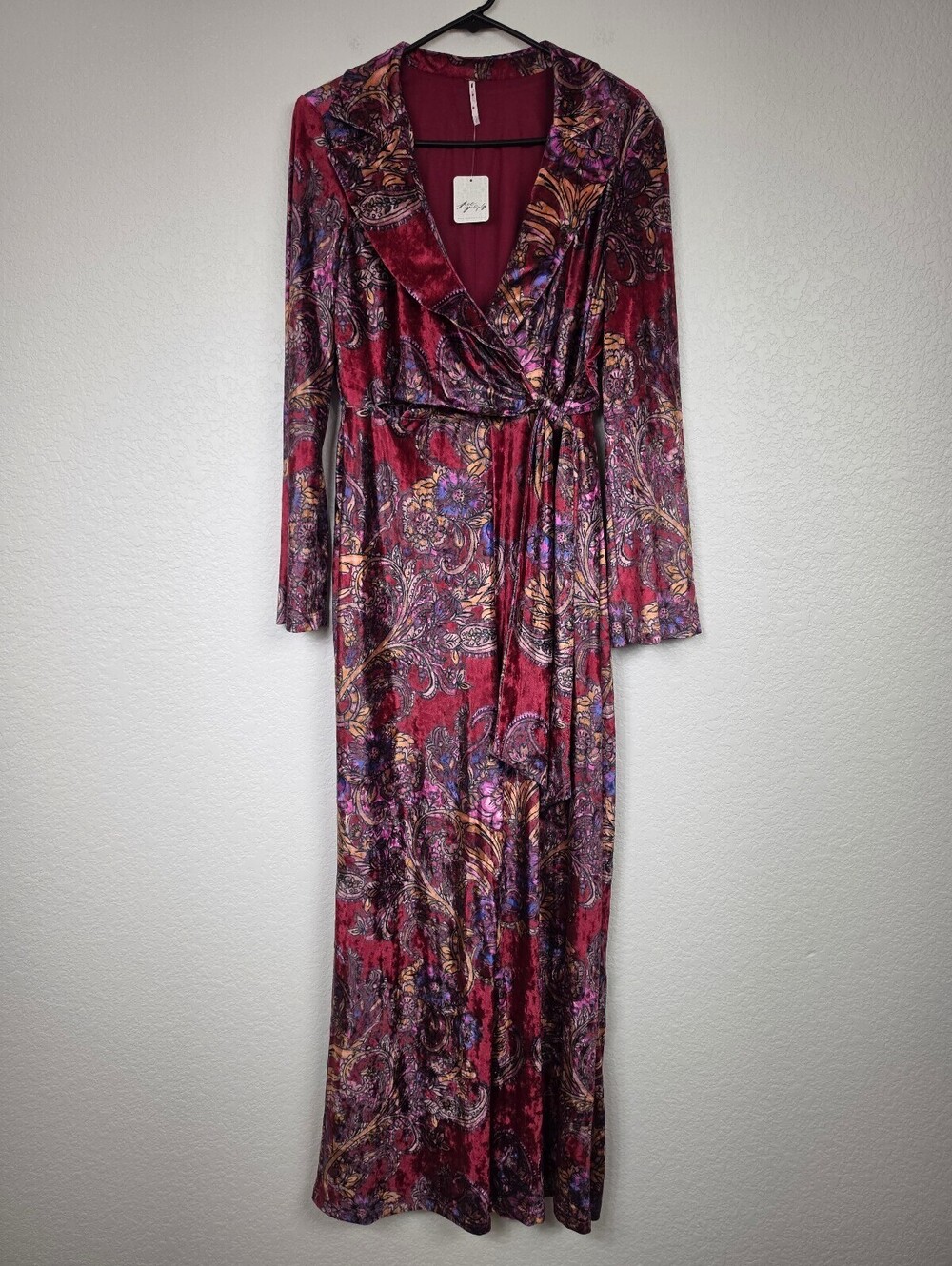 NWT $178 Free People Paisley Velvet Velour Jumpsuit